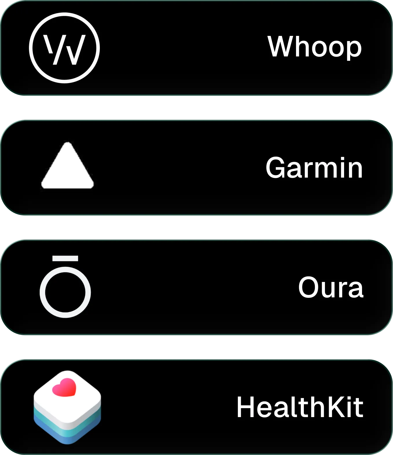 Trayne connecting to WHOOP, Garmin, Oura, and Apple Health for recovery-aware training